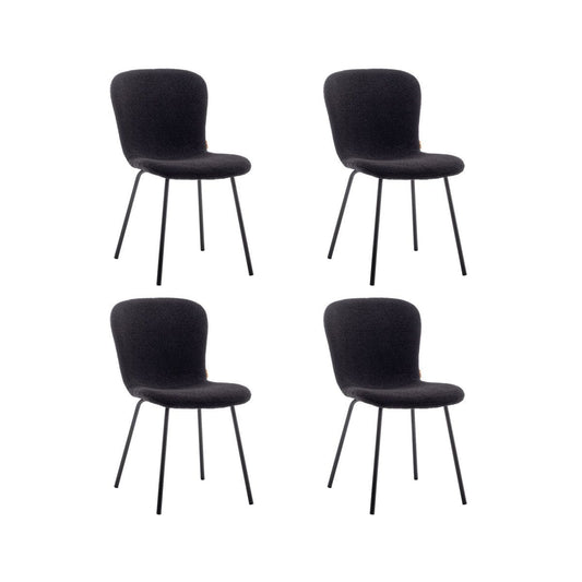 Criks Design Eetkamerstoelen Set van 4 - Luca - Teddy - Zwart