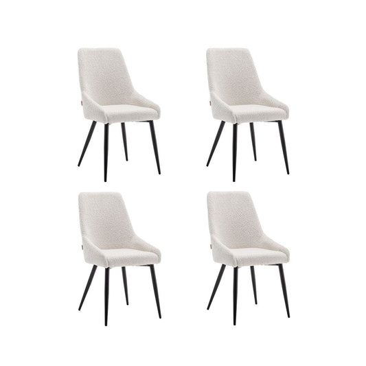 Criks Design Eetkamerstoelen set van 4 Oscar Boucle Creme