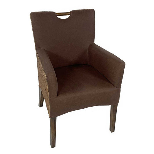 Voglrieder kreatives Wohnen Eetkamerstoelen set van 6 rotan fauteuils Bilbao volledig gestoffeerde bekleding prairiebruin