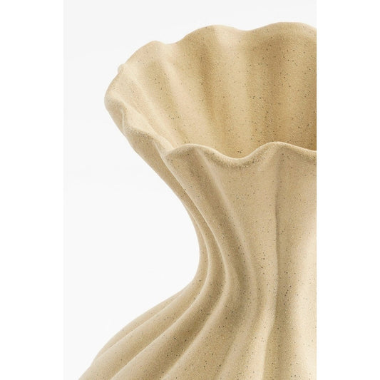 Mica Decorations Fiore Vaas - L15 x B15 x H40 cm - Keramiek - Beige