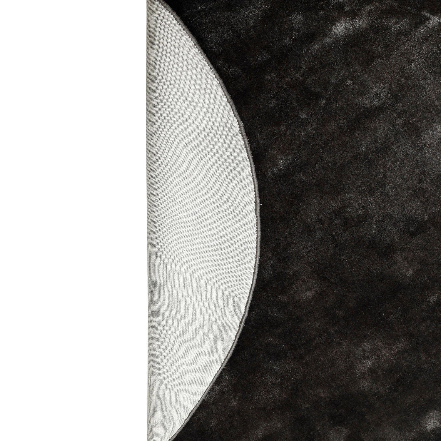 PTMD Flavia Zwart viscose handgeweven tapijt rond S
