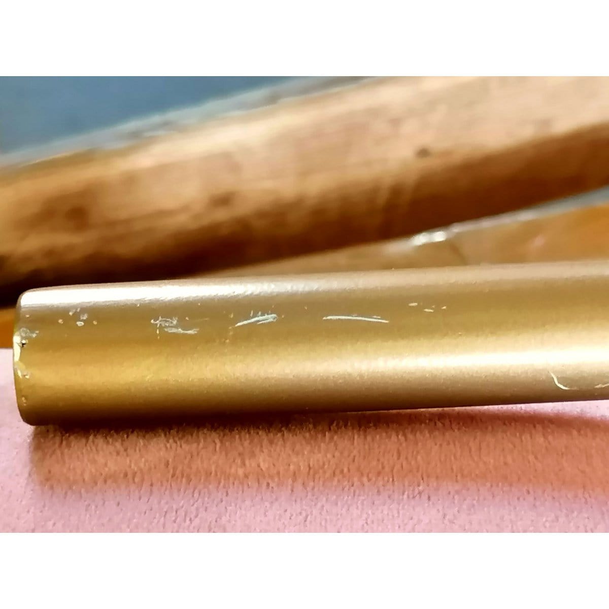 Voglrieder kreatives Wohnen Fluwelen kruk 2e kwaliteit kruk fluwelen poef Ø 32 H 38 cm poef velours met pootjes rosé ijzer goud