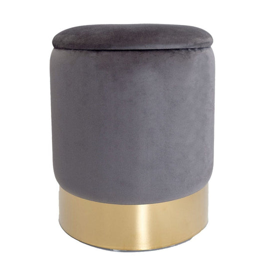 Voglrieder kreatives Wohnen Fluwelen kruk decoratieve kruk fluwelen poef decoratieve poef velours kruk met opbergruimte en deksel Ø 31 H 38 cm