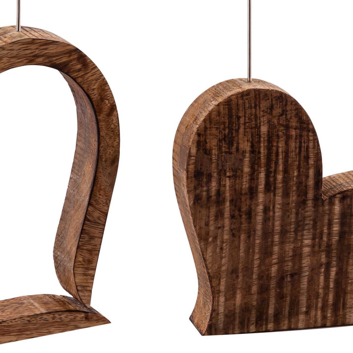 Voglrieder kreatives Wohnen Fotohouder Fotostandaard Fotoclip set 2-delige harten tafeldecoratie bruiloft decoratie massief mangohout