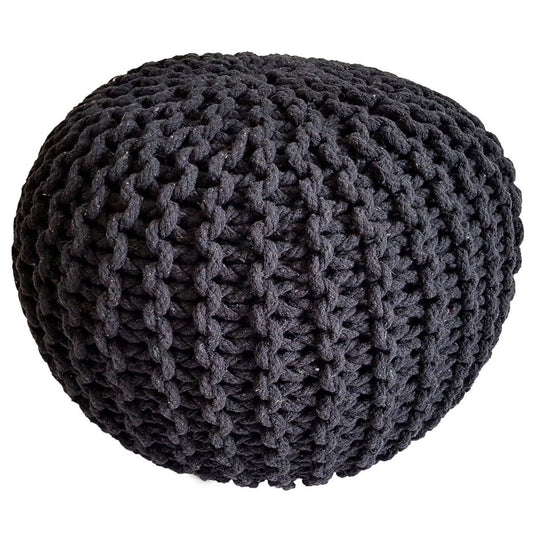Voglrieder kreatives Wohnen Gebreide kruk poef Ø 45 H 30 cm cm zitpoef gebreid vloerkussen
