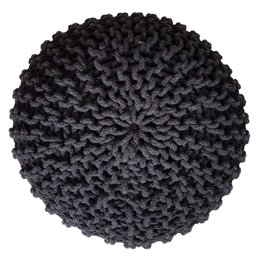 Voglrieder kreatives Wohnen Gebreide kruk poef Ø 45 H 30 cm cm zitpoef gebreid vloerkussen