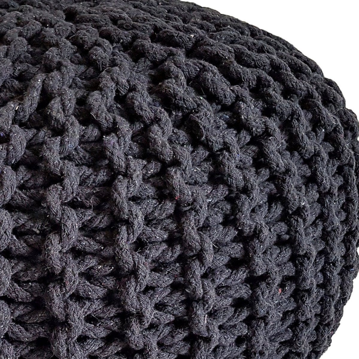 Voglrieder kreatives Wohnen Gebreide kruk poef Ø 45 H 30 cm cm zitpoef gebreid vloerkussen