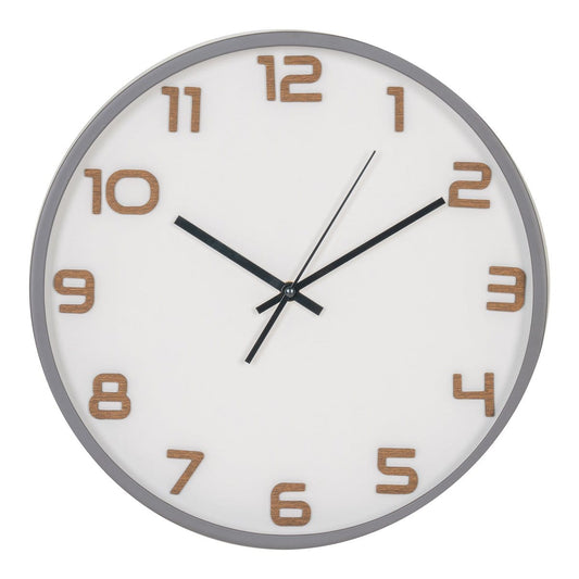 House Nordic ApS Greenwich Wandklok - Wandklok, grijs, geruisloos uurwerk, rond, ø35 cm