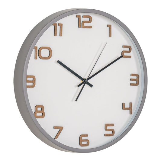 House Nordic ApS Greenwich Wandklok - Wandklok, grijs, geruisloos uurwerk, rond, ø35 cm