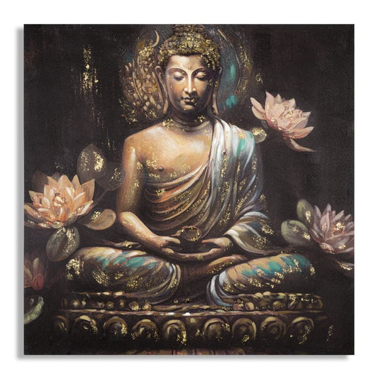 Mauro Ferretti HANDMADE WALL PAINTING BUDDHA -A- CM 100X3X100
