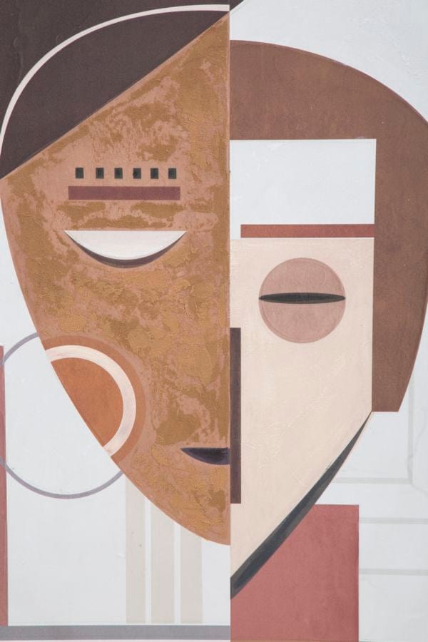 Mauro Ferretti HANDMADE WALL PAINTING ETHNIC FACE CM 60X2,7X80