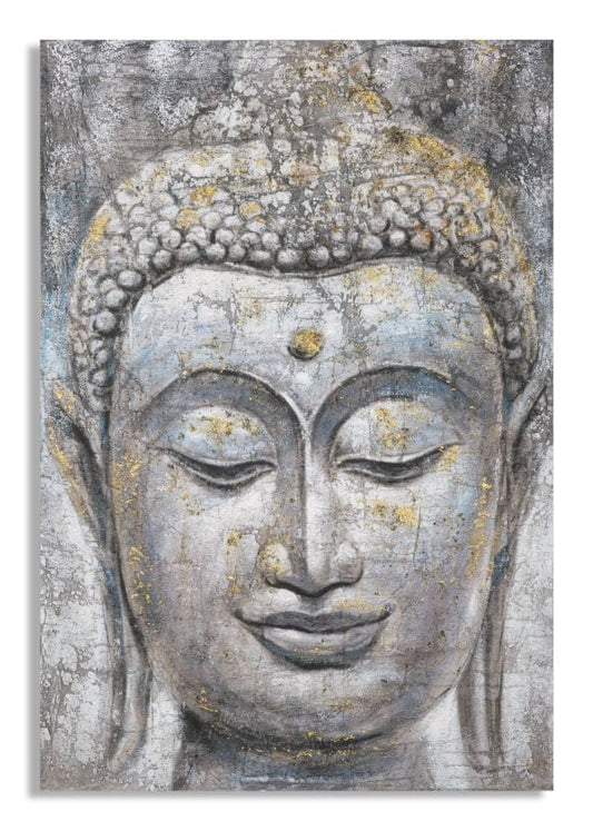 Mauro Ferretti HANDMADE WALL PAINTING FACE BUDDHA LIGHT -A- CM 80X3X120