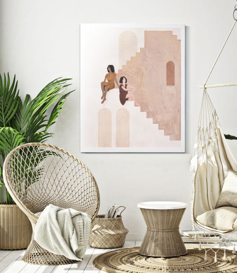 Mauro Ferretti HANDMADE WALL PAINTING LADY -B- CM 80X3,7X100