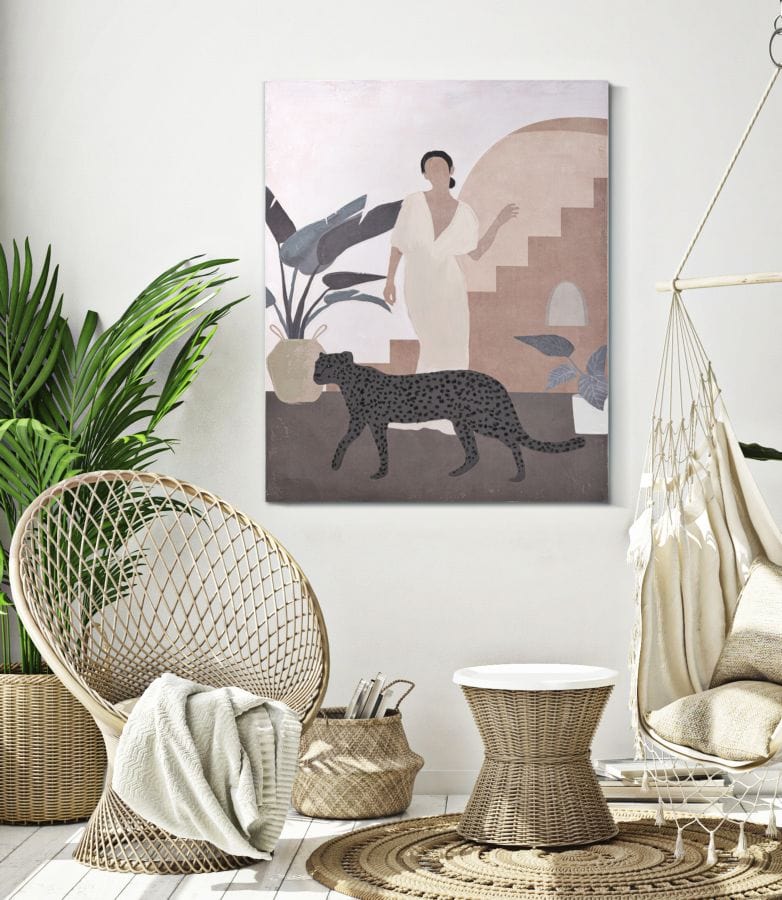 Mauro Ferretti HANDMADE WALL PAINTING LADY -C- CM 80X3,7X100