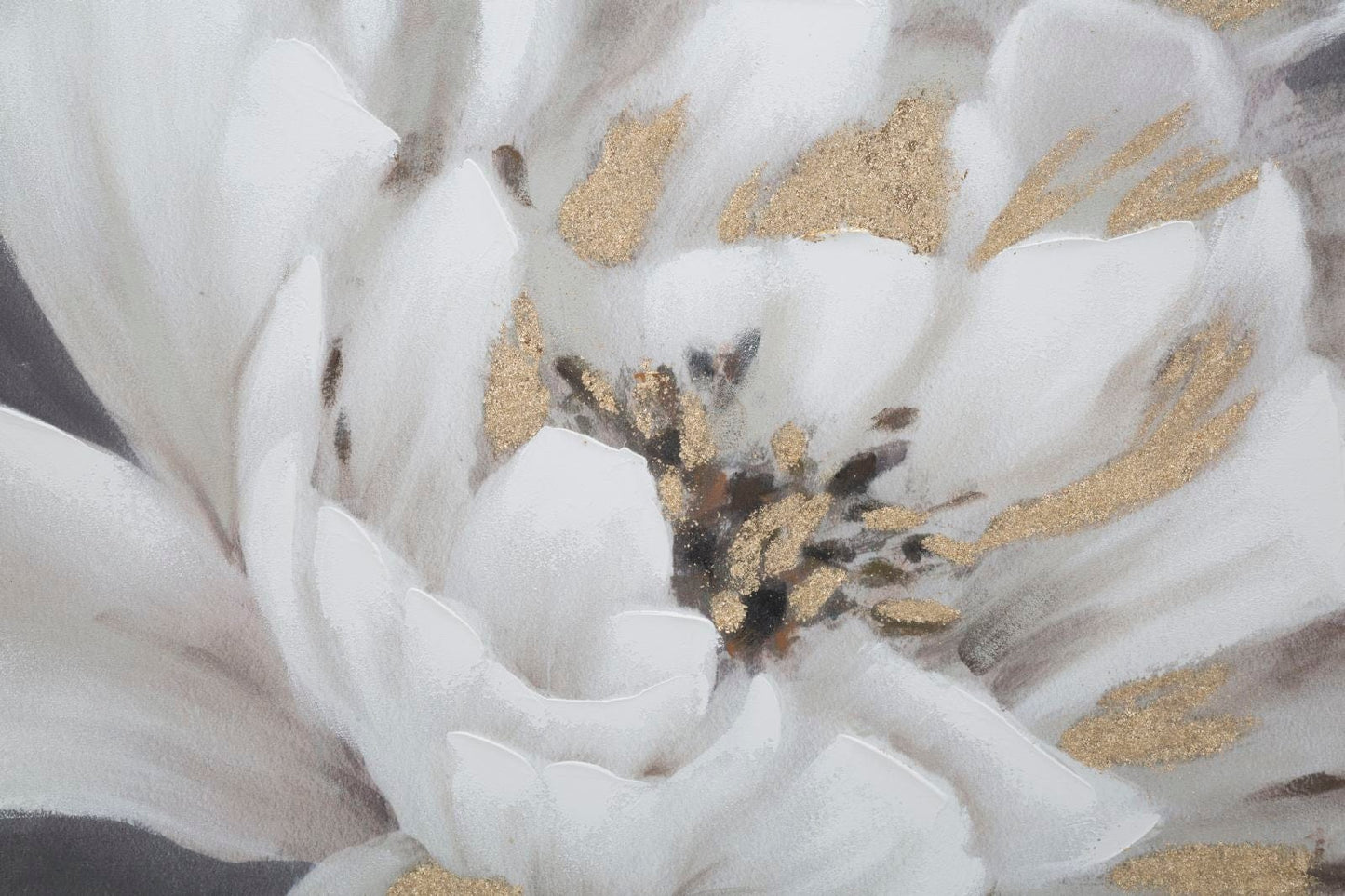 Mauro Ferretti HANDMADE WALL PAINTING WHITE/GOLD FLOWER CM 
 80X3,7X100