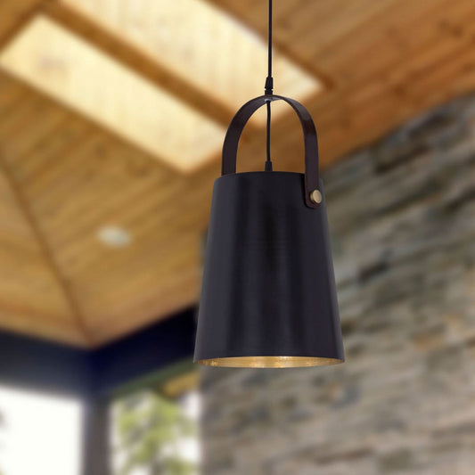 Voglrieder kreatives Wohnen Hanglamp metaal met leren beugel hanglamp eettafel plafondlamp vintage stijl