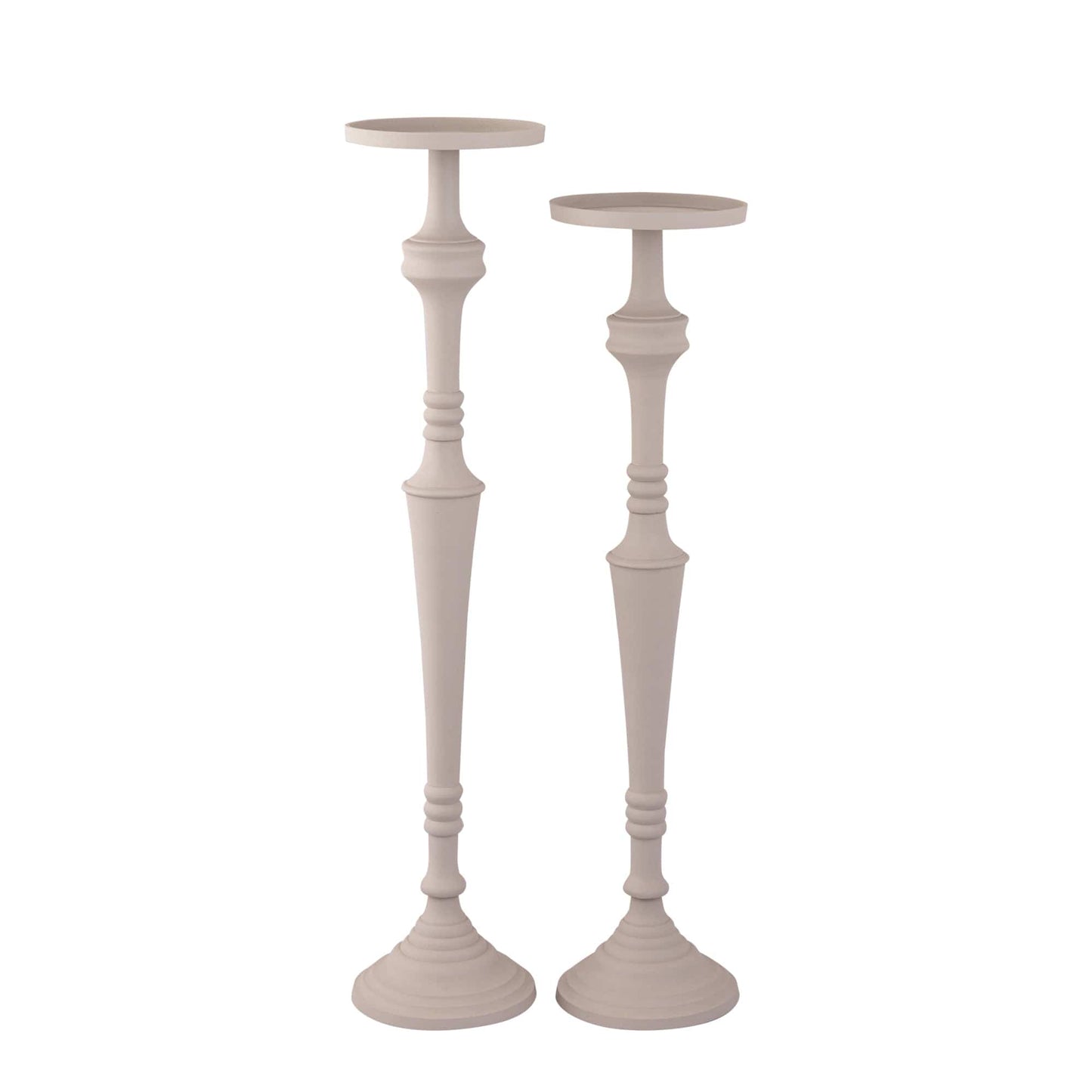 PTMD Helen Beige alu kandelaar gepoedercoat S