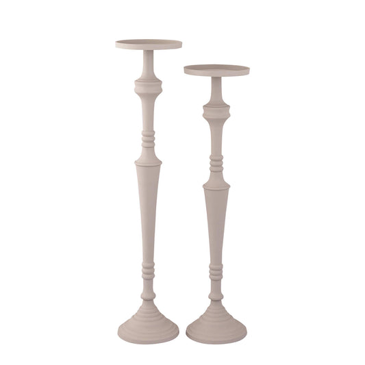 PTMD Helen Beige alu kandelaar gepoedercoat S