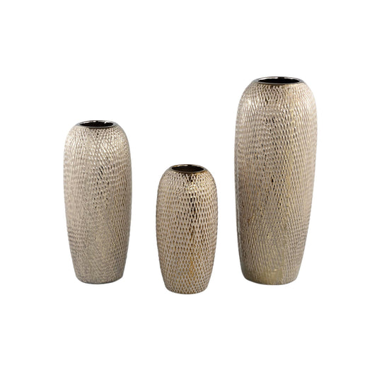 PTMD Helly Gold keramiek pot rond hoog L