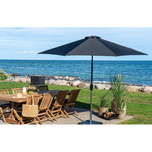 House Nordic ApS Houston Parasol - Parasol met slinger en kanteling, metalen paal, zwart, ø300 cm