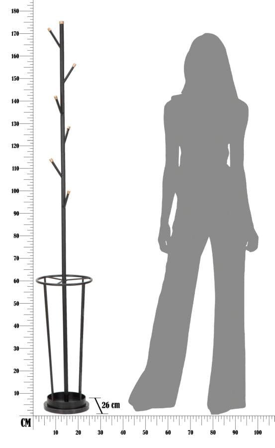 Mauro Ferretti HUNGER/UMBRELLA HOLDER GLAM BLACK CMØ 26X176