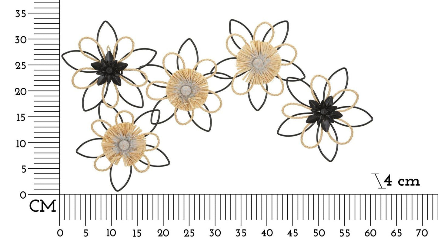 Mauro Ferretti IRON/RAFFIA WALL PANEL FLOW CM 60X4X35