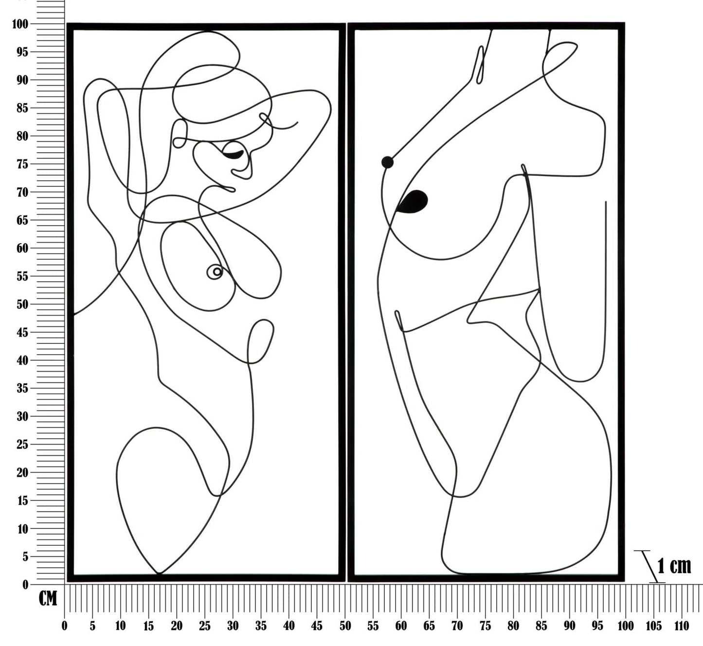 Mauro Ferretti IRON WALL PANEL BODY SIMPLY SET 2PCS CM 50X1X100