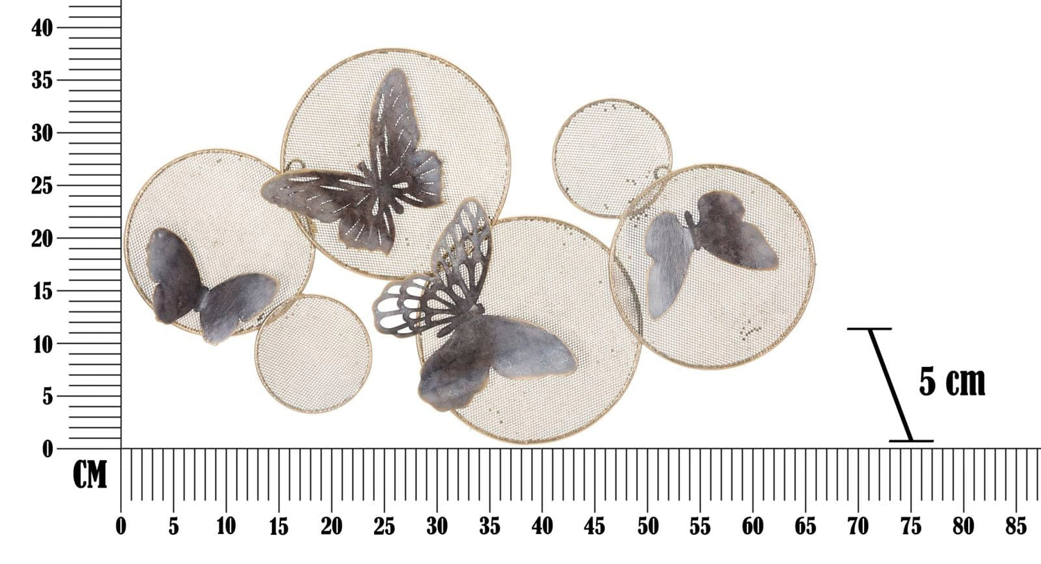 Mauro Ferretti IRON WALL PANEL BUTTERFLY DARK CM 66X5X38