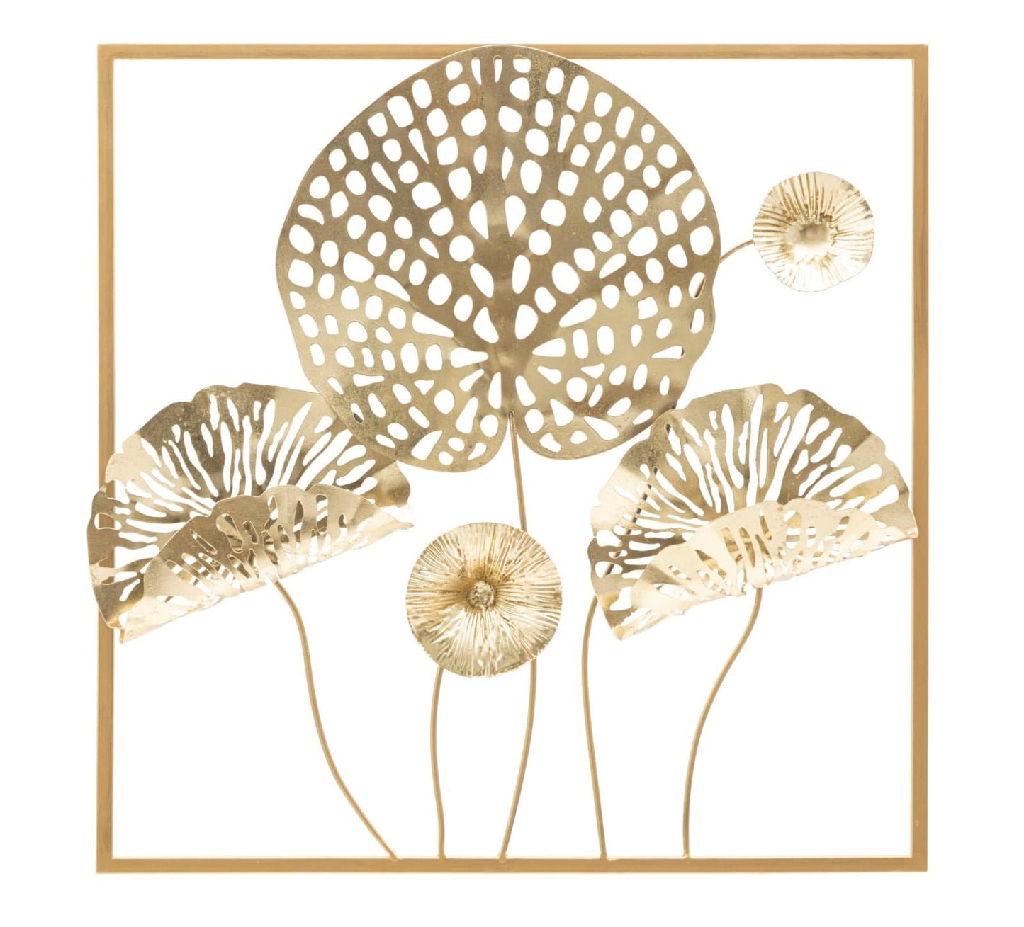 Mauro Ferretti IRON WALL PANEL GOLD FLOWERS CM 50X5X50