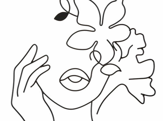 Mauro Ferretti IRON WALL PANEL WOMAN WITH FLOWERS CM 60X1X80