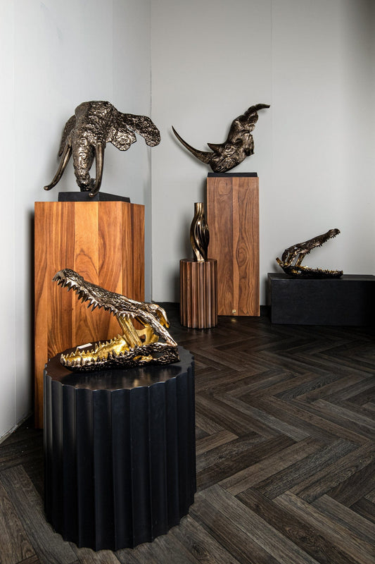 PTMD Ivel Bronzen keramische pot onregelmatige vorm L