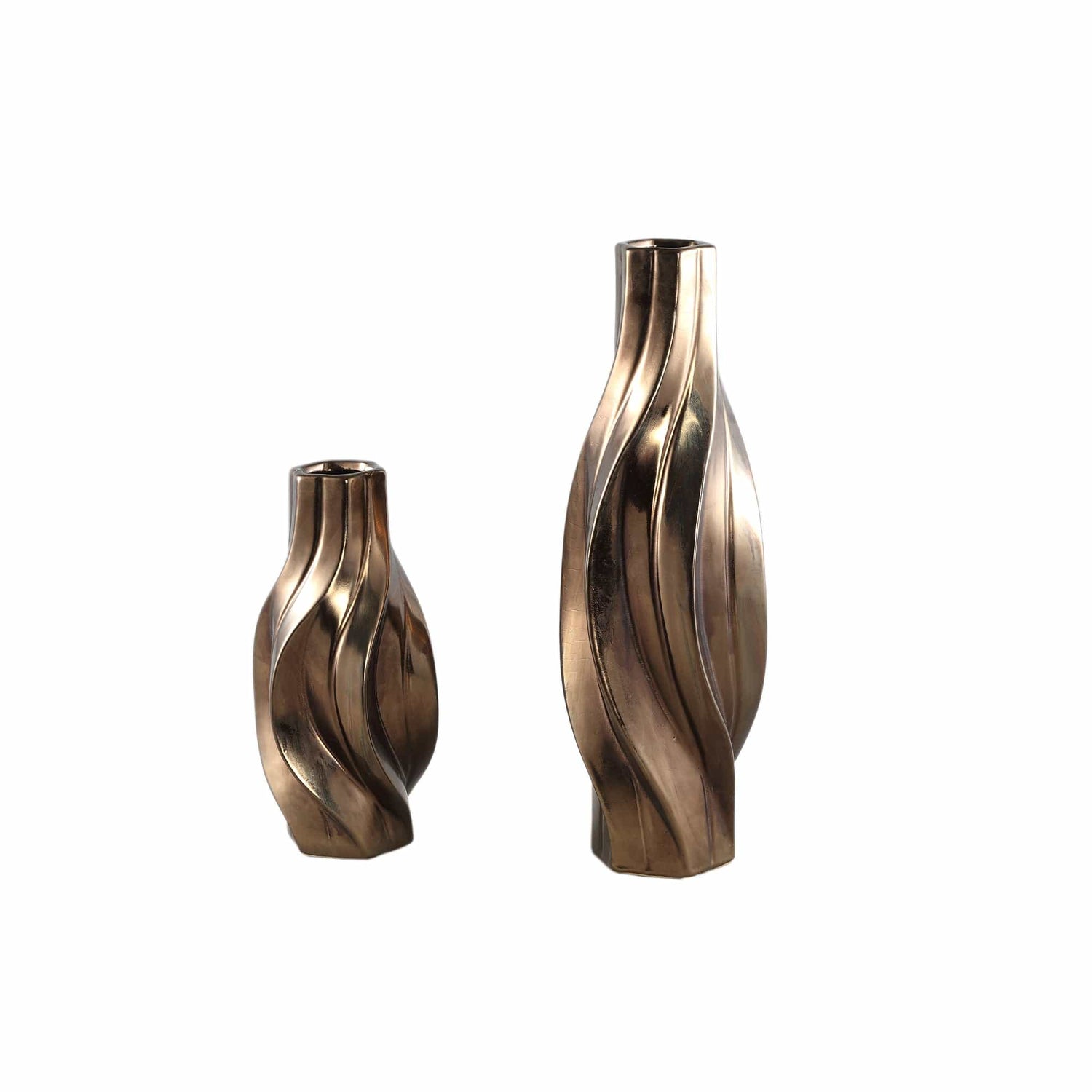 PTMD Ivel Bronzen keramische pot onregelmatige vorm L