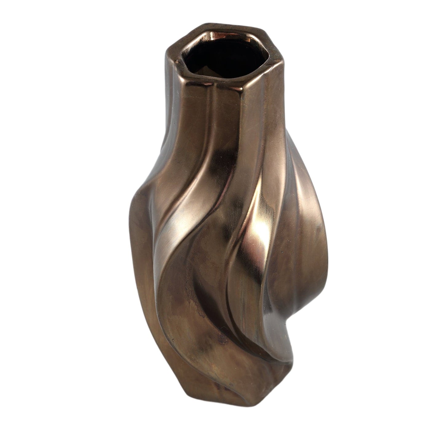 PTMD Ivel Bronzen keramische pot onregelmatige vorm L