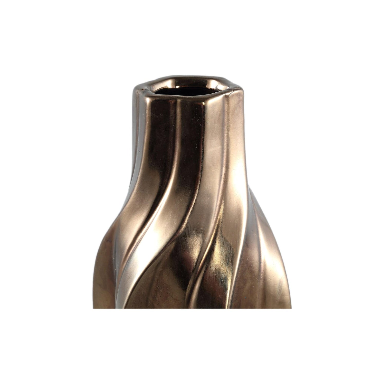 PTMD Ivel Bronzen keramische pot onregelmatige vorm L