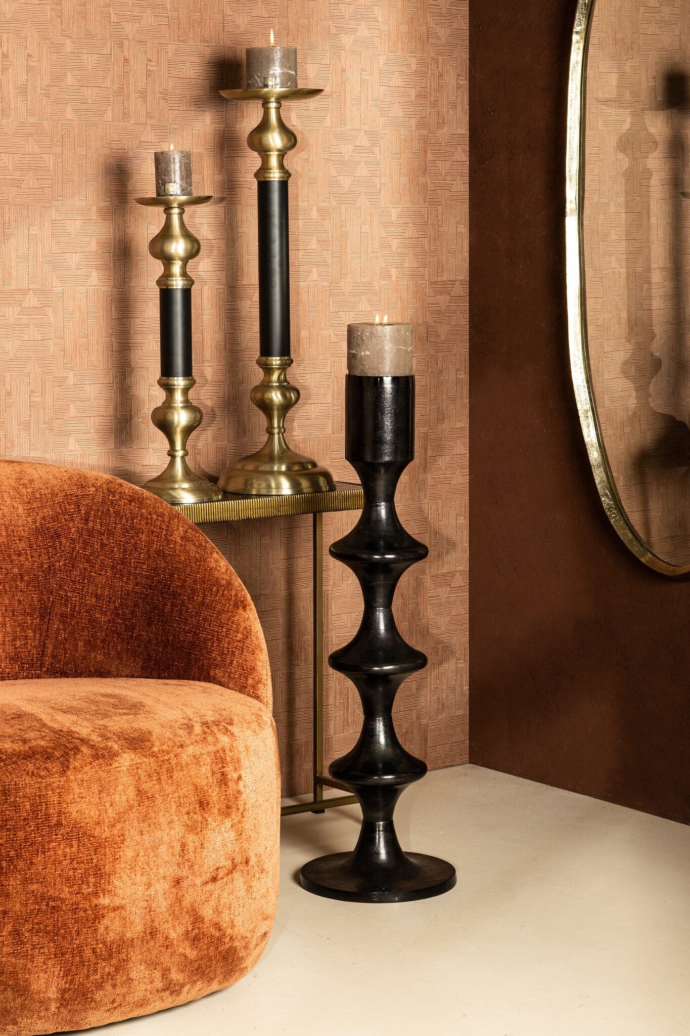 PTMD Ixen Champagne gegoten alu kandelaar M