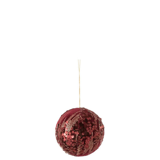 J-Line J-Line Bal Hanger Pailletten Textiel Burgundy Large