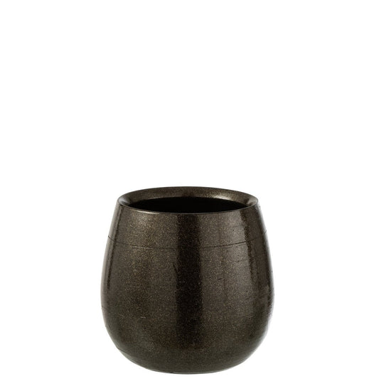 J-Line J-Line Bloempot Blinkend Keramiek Groen/Goud Large