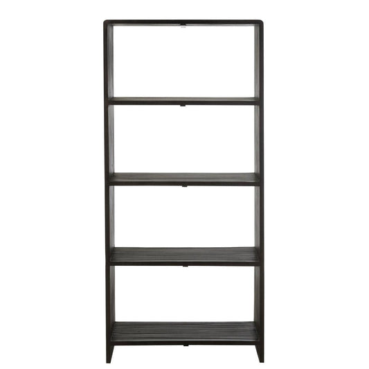 J-Line J-Line boekenkast 4 Schappen - gerecycleerd hout - zwart