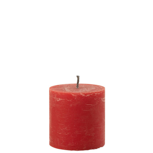 J-Line J-Line Buitenkaars Pilaar Paraffine Rood Small-70Uren