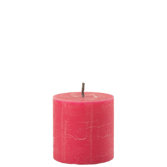 J-Line J-Line Buitenkaars Pilaar Paraffine Roze Small-70Uren