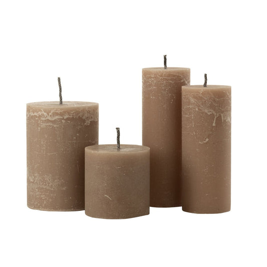 J-Line J-Line Buitenkaars Pilaar Paraffine Taupe Extra Large-50Uren