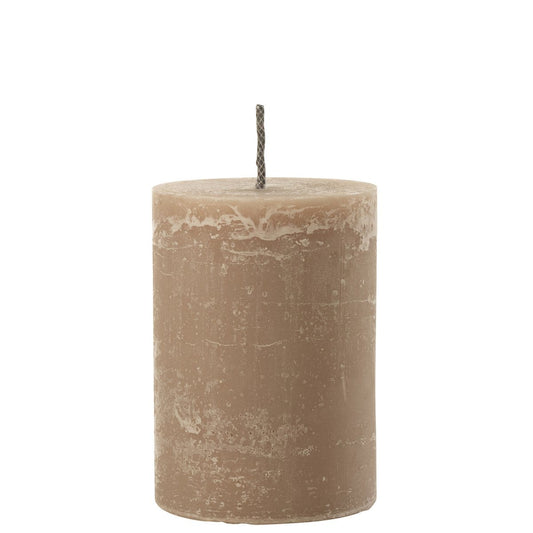 J-Line J-Line Buitenkaars Pilaar Paraffine Taupe Medium-95Uren