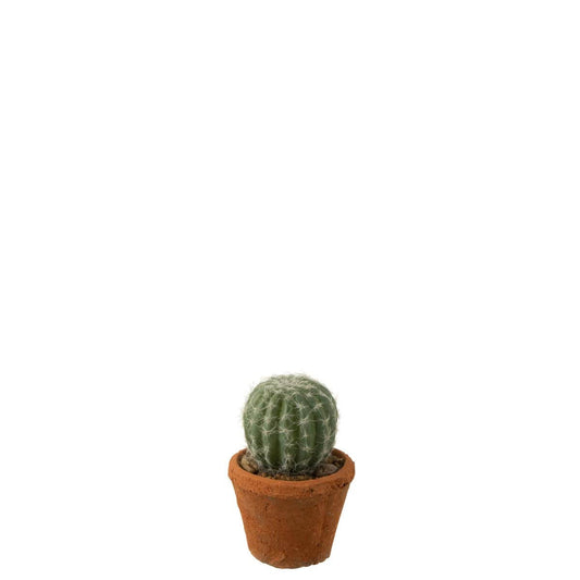 J-Line J-Line Cactus Rond In Pot Kunststof Groen