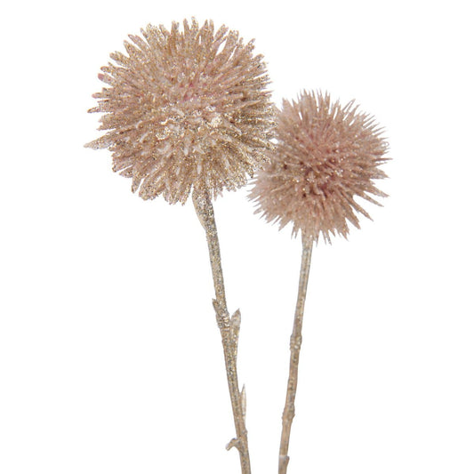 J-Line J-Line decoratie Tak Echinops - kunststof - lichtroze - 12 stuks