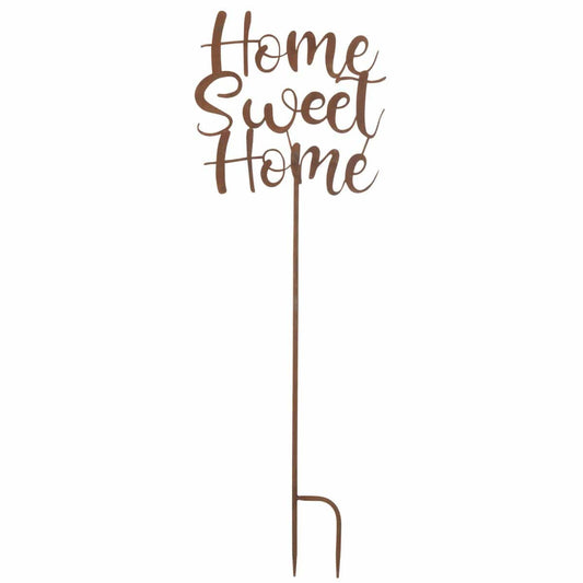 J-Line J-Line decoratie Tuin 'Home Sweet Home' - ijzer - roest - 4 stuks