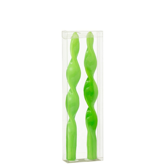 J-Line J-Line doos 2 Kaars Gedraaid - groen - small - 3H