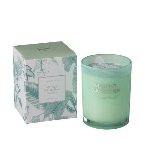 J-Line J-Line geurkaars Monet Gardens - glas - aqua – L - 70U