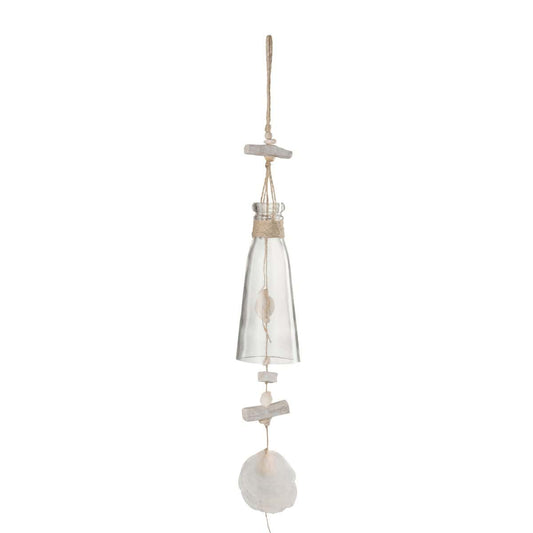 J-Line J-Line Hanger Fles Glas/Hout Naturel/Wit Large