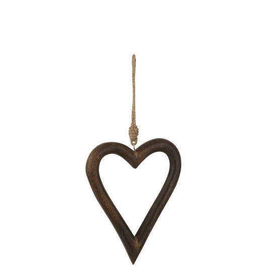 J-Line J-Line Hanger Hart Mango - hout - donkerbruin - large