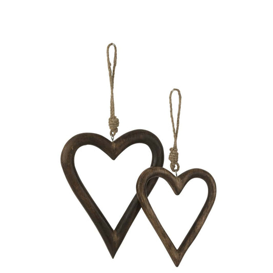 J-Line J-Line Hanger Hart Mango - hout - donkerbruin - large